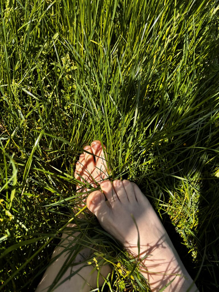 „Barfuß den Sommer spüren – weiches Gras, warme Sonne, pure Natürlichkeit. Für alle, die den Blick fürs Detail lieben.“